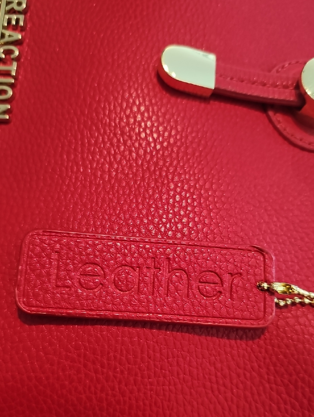 Kenneth Cole Reaction Red Leather Shoulder Tote - Picture 8 of 16